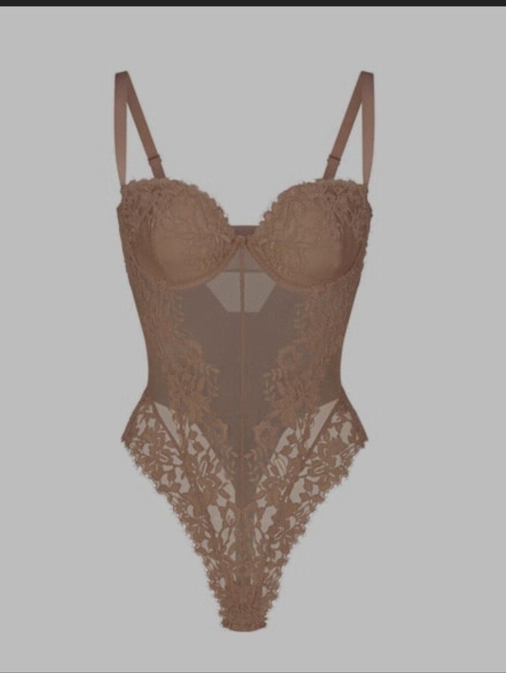 Skims Lace Lined Balconette Thong Bodysuit Sienna M